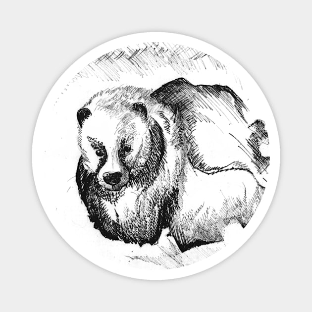 European badger 17/12/23 - nature inspired art and designs Magnet by STearleArt